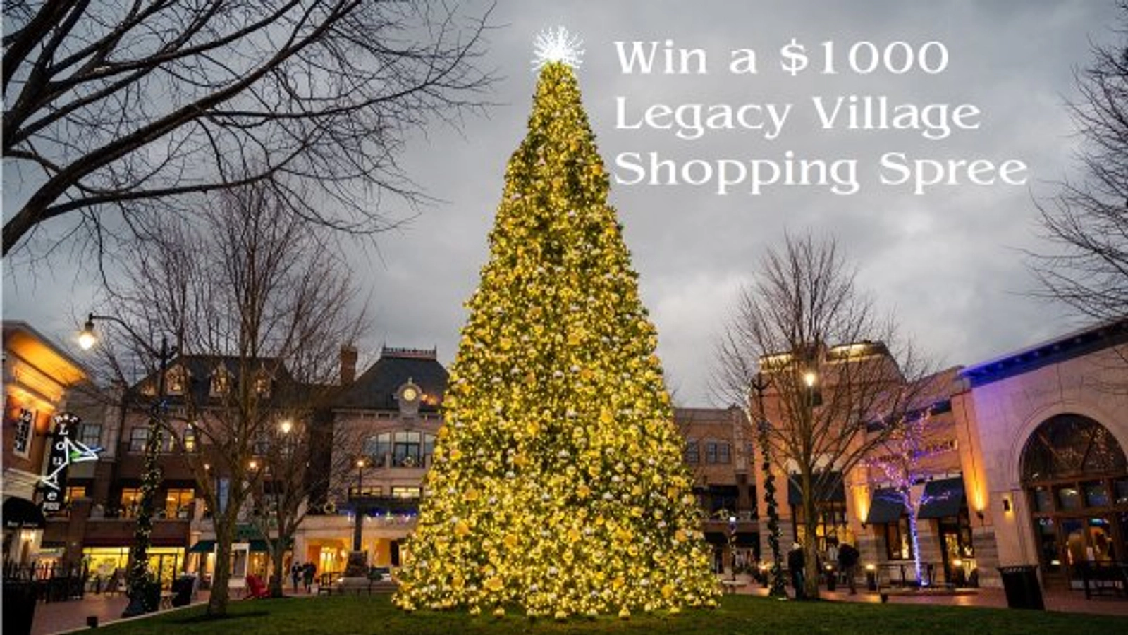 Register to win a $1000 Holiday Shopping Spree at Legacy Village!