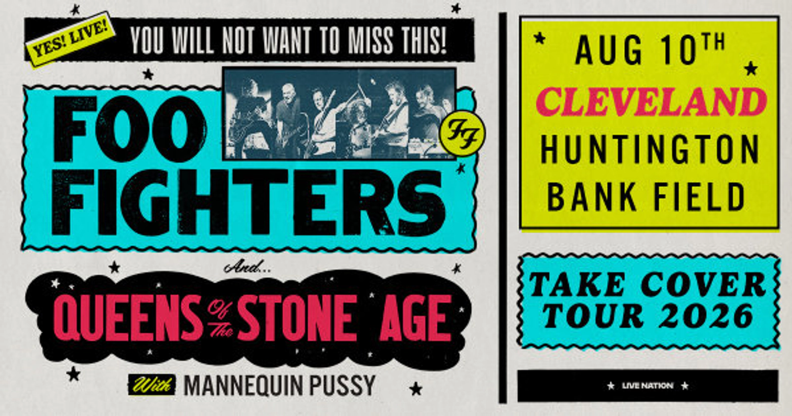 Win tickets to see The Foo Fighters with Queens of the Stone Age at Huntington Bank Field