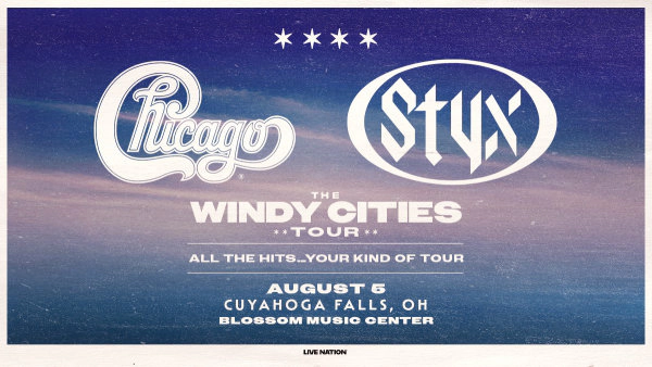 Win tickets to see Chicago and Styx at Blossom Music Center