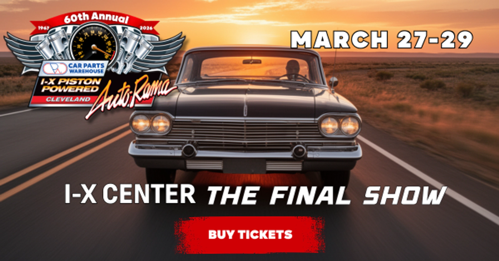 Win tickets to The 60th Annual Car Parts Warehouse I-X Piston Powered Auto-Rama at The I-X Center