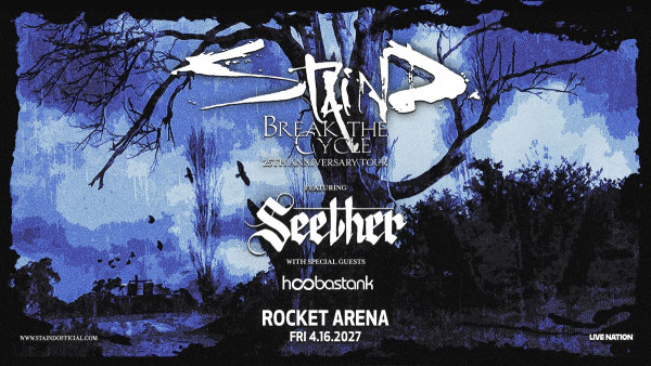 Win tickets to see Staind at Rocket Arena