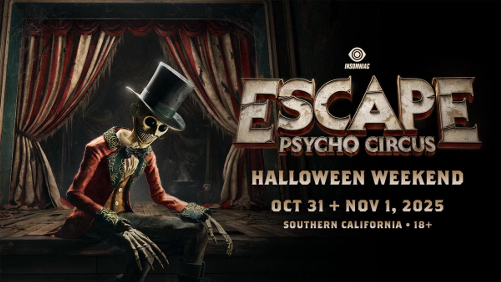 Win Tickets to Escape Psycho Circus Halloween Weekend October 31st & November 1st, 2025