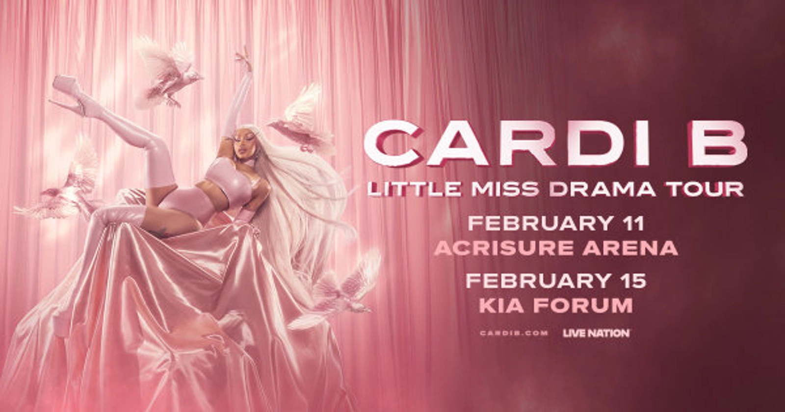 Win Tickets to see Cardi B Little Miss Drama Tour February 11, 2026 at Acrisure arena or February 15th at the Kia Forum!