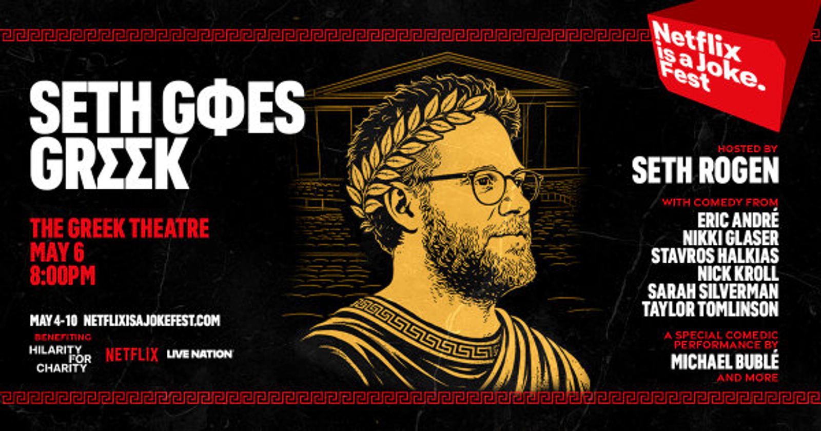 Win Tickets to see Netflix is a Joke Fest Seth Goes Greek May 6th at The Greek Theatre!