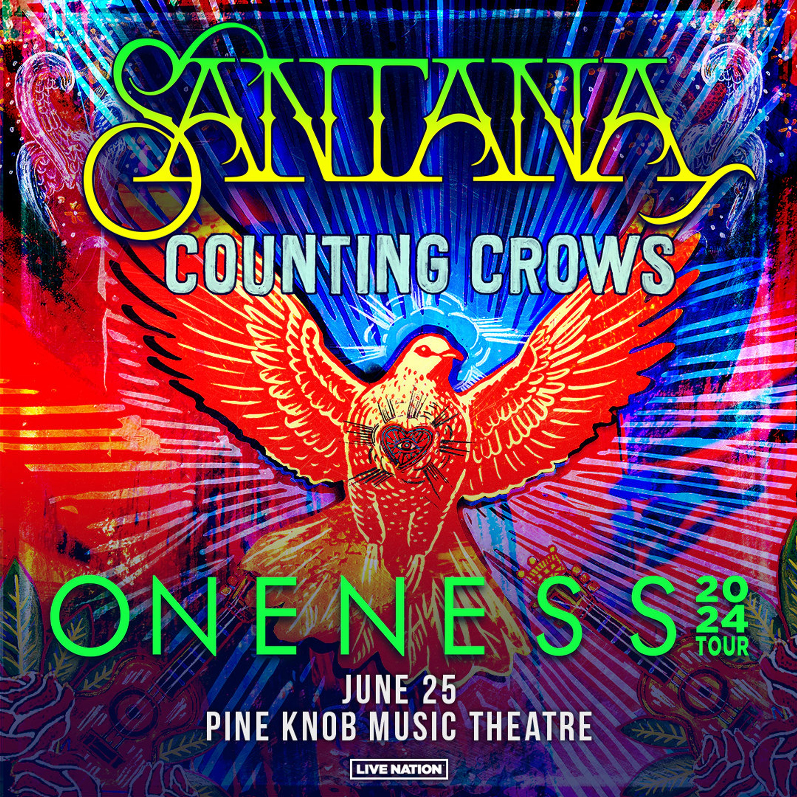 Win a pair of tickets to Santana and Counting Crows Oneness Tour 2024