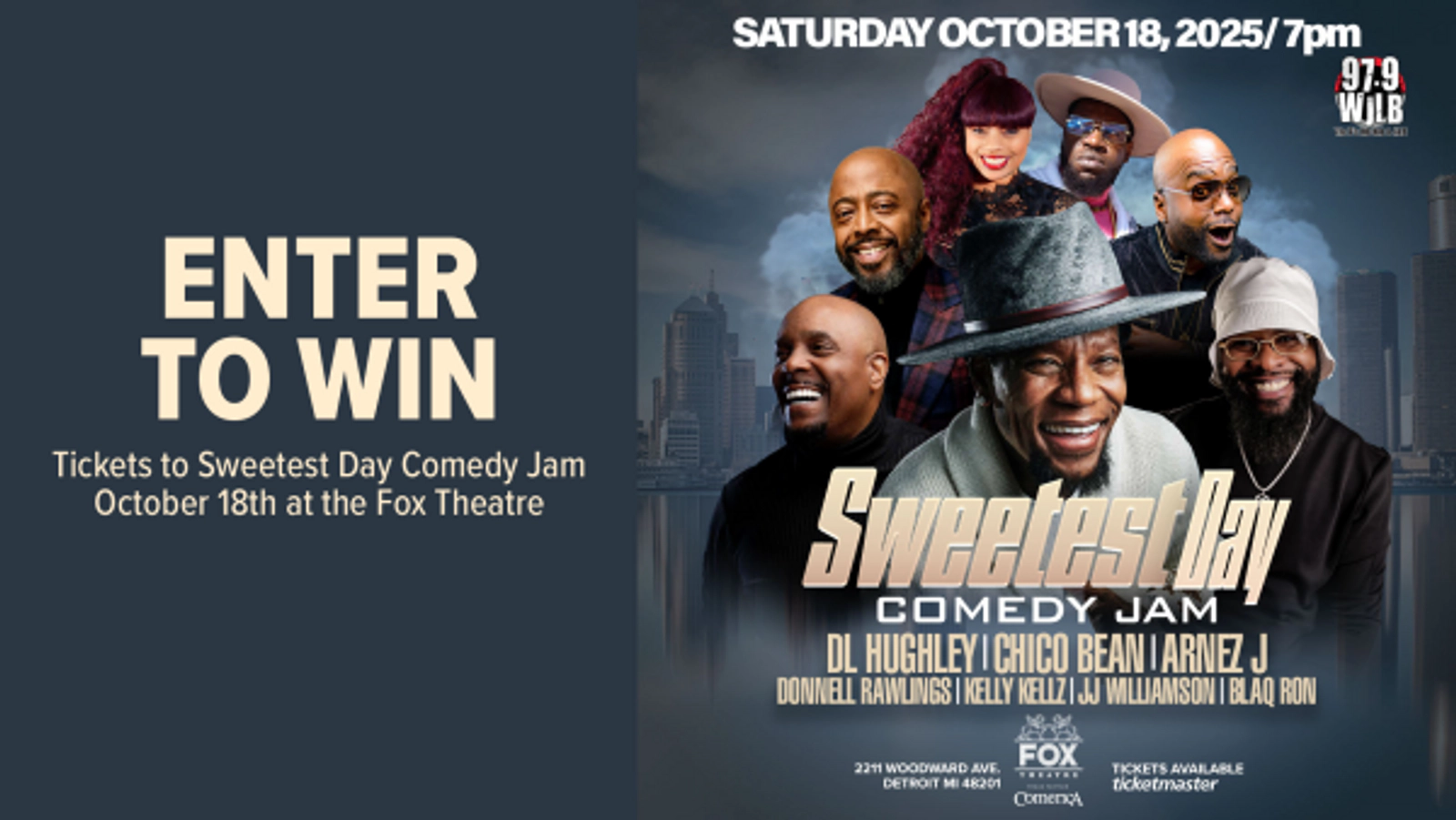 Win Ticket to Sweetest Day Comedy Jam