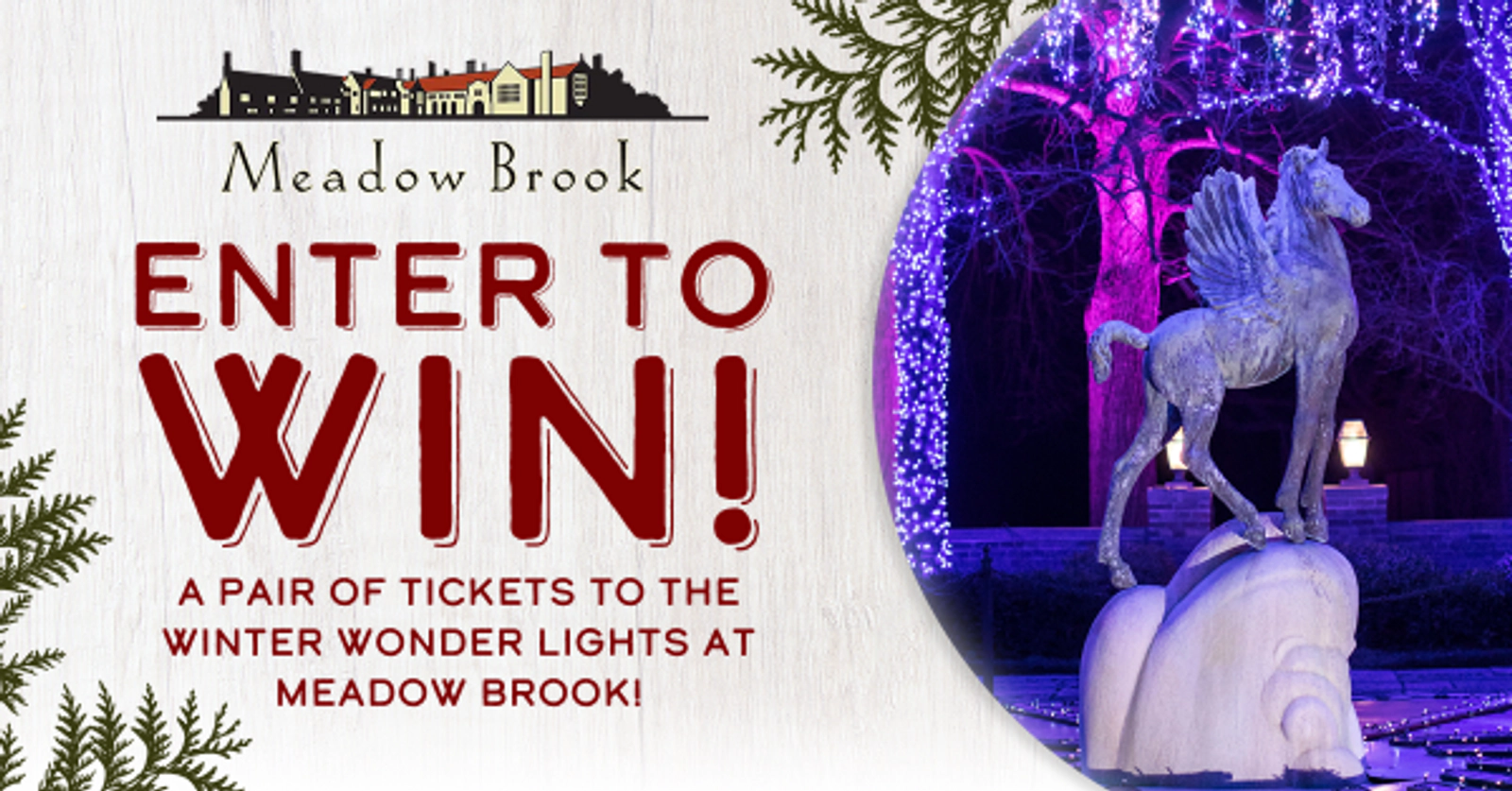 Register to win 2 tickets to the Winter Wonder Lights at Meadow Brook