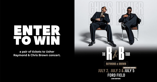 Enter to win a pair of floor tickets to Usher Raymond & Chris Brown at Ford Field