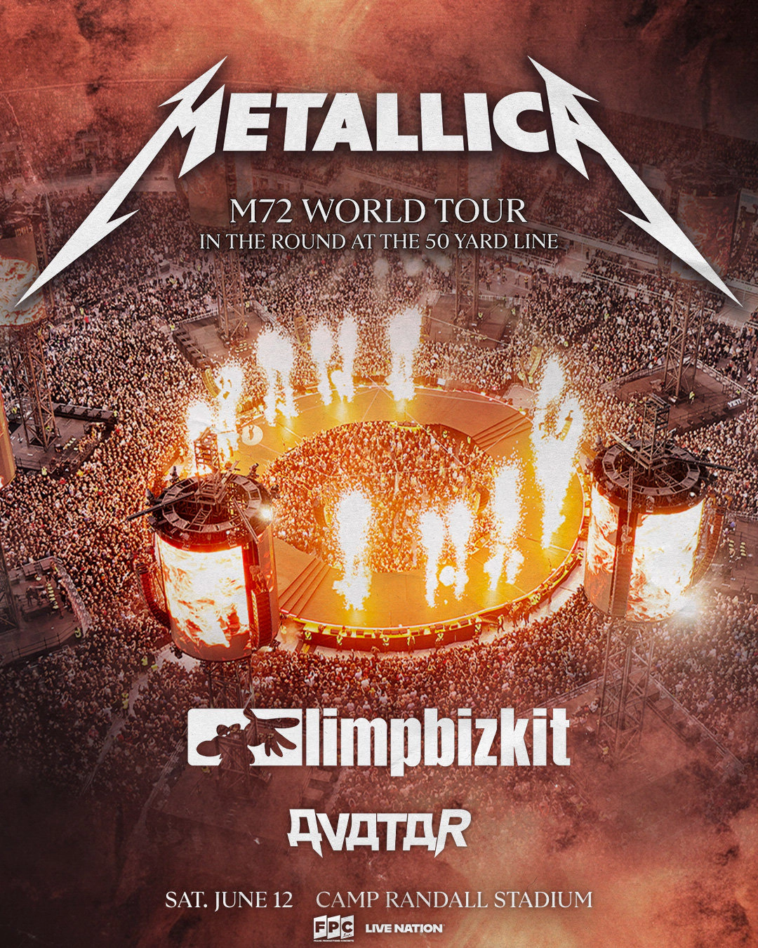 Win a pair of tickets to see Metallica at Camp Randall on June 12th, 2027!