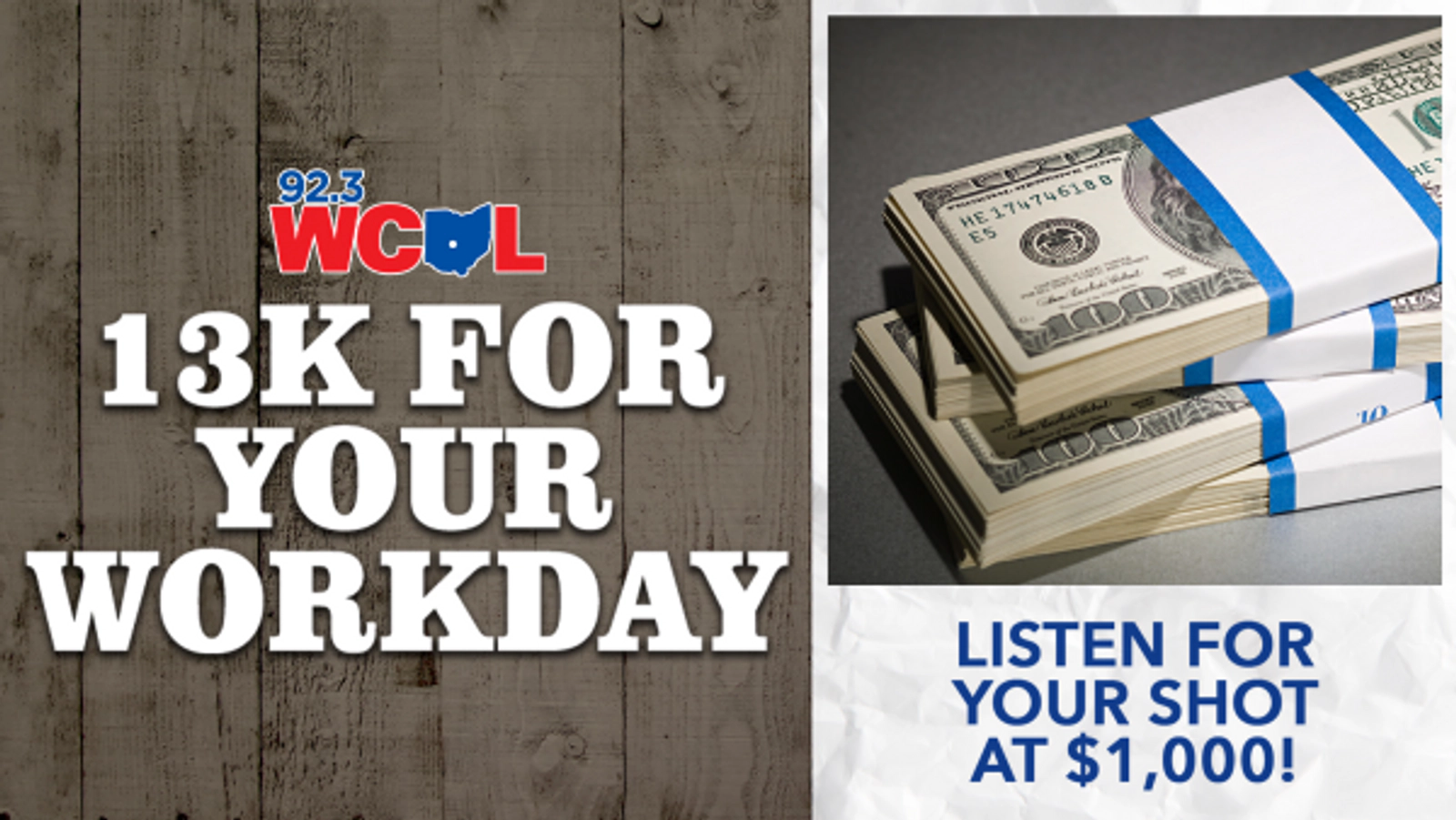 92.3 WCOL 13K for Your Workday
