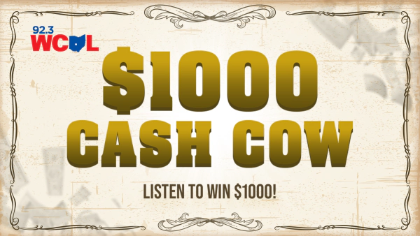 92.3 WCOL $1000 Cash Cow