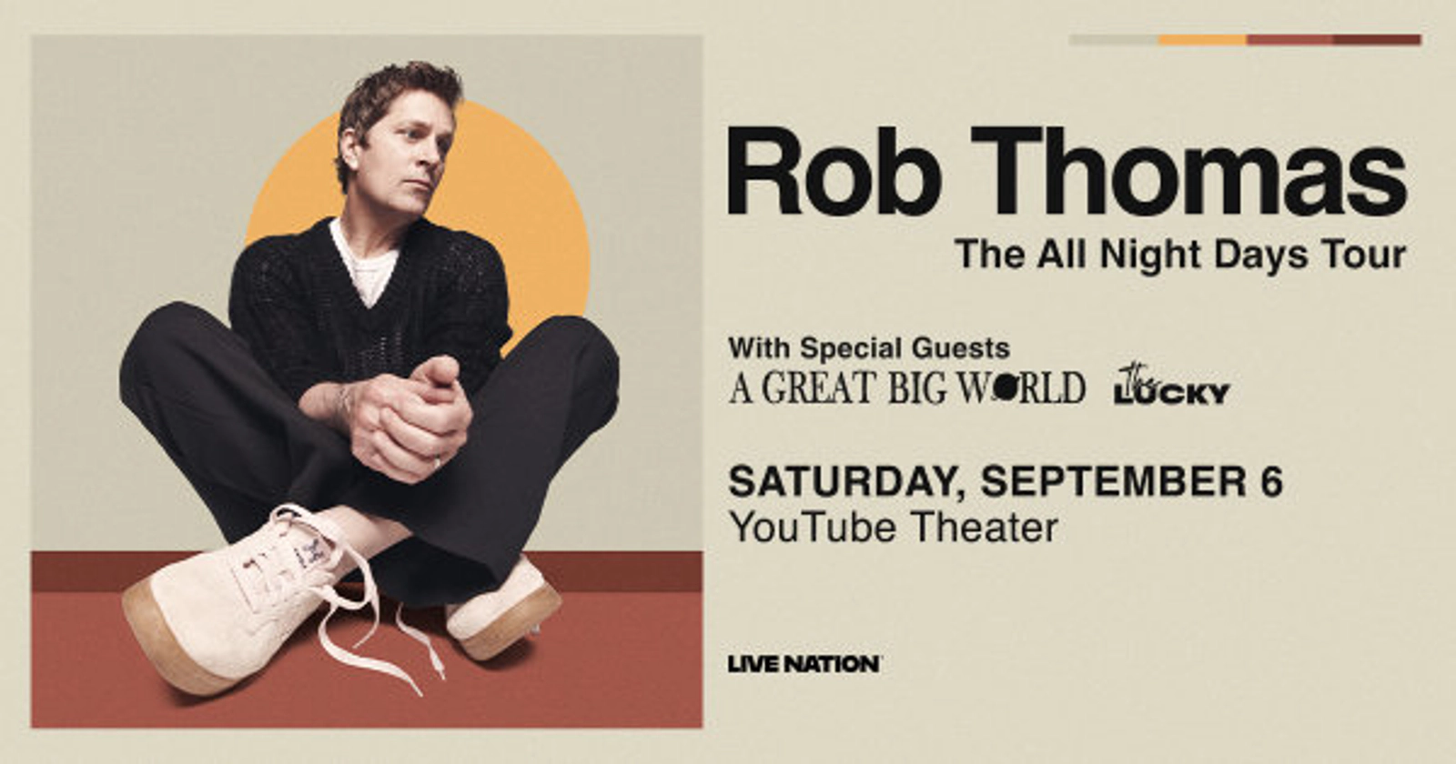 Enter to Win a Pair of Tickets to see Rob Thomas at YouTube Theater! (9/6)