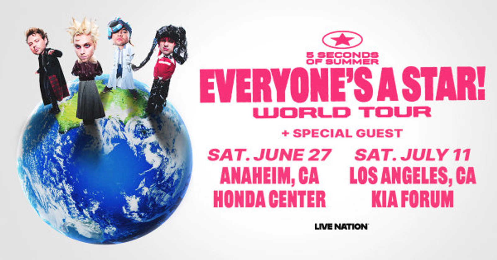 Enter to Win a Pair of Tickets to see 5 Seconds of Summer at Honda Center! (6/27)