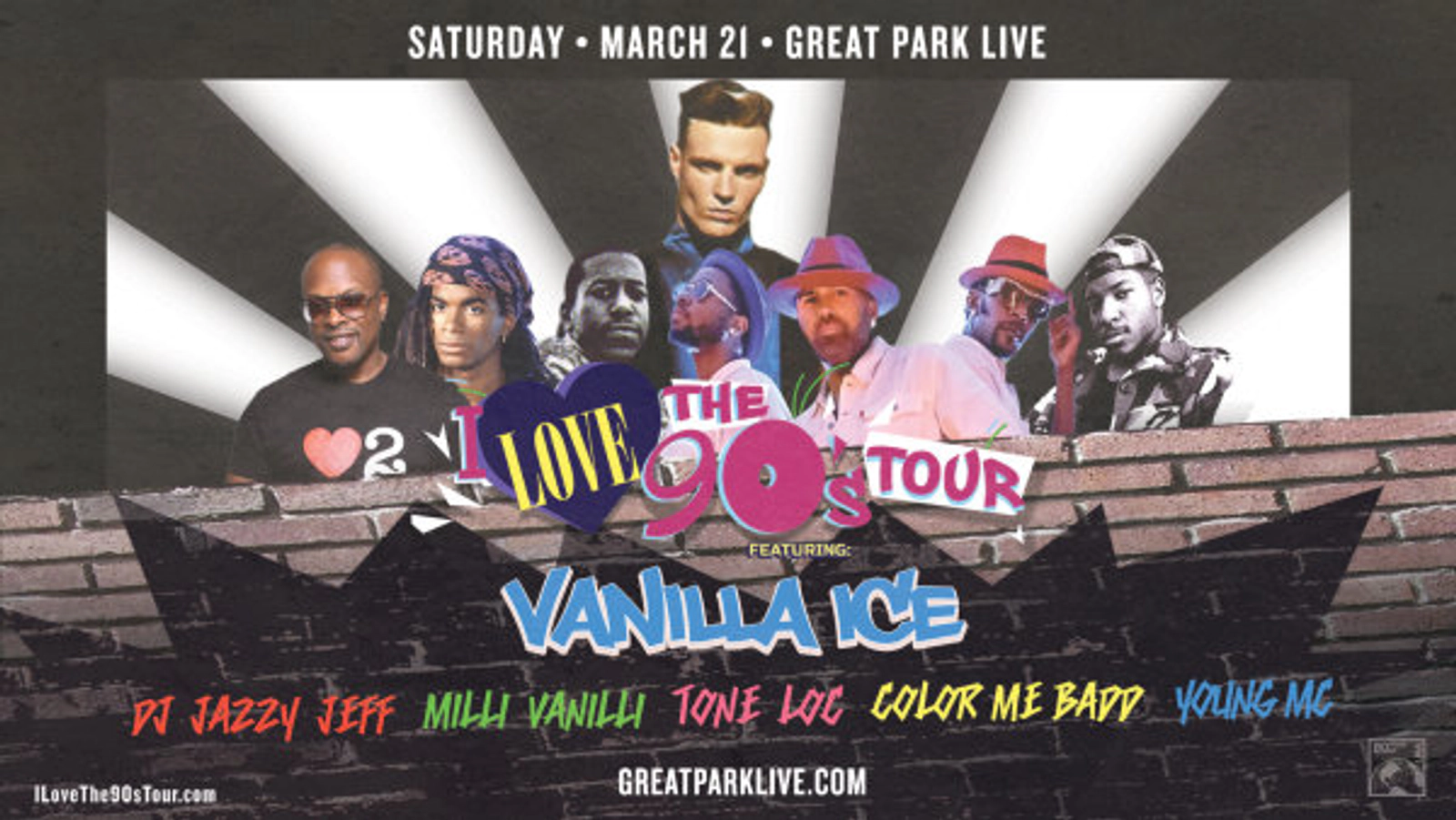 Enter to Win a Pair of Tickets to the I Love the 90's Tour Featuring Vanilla Ice at Great Park Live! (3/21)