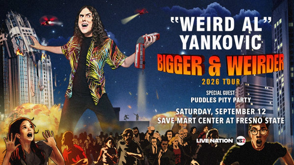 Win Tickets to see "Weird Al” Yankovic: Bigger & Weirder 2026 Tour at the Save Mart Center on Sept. 12th!
