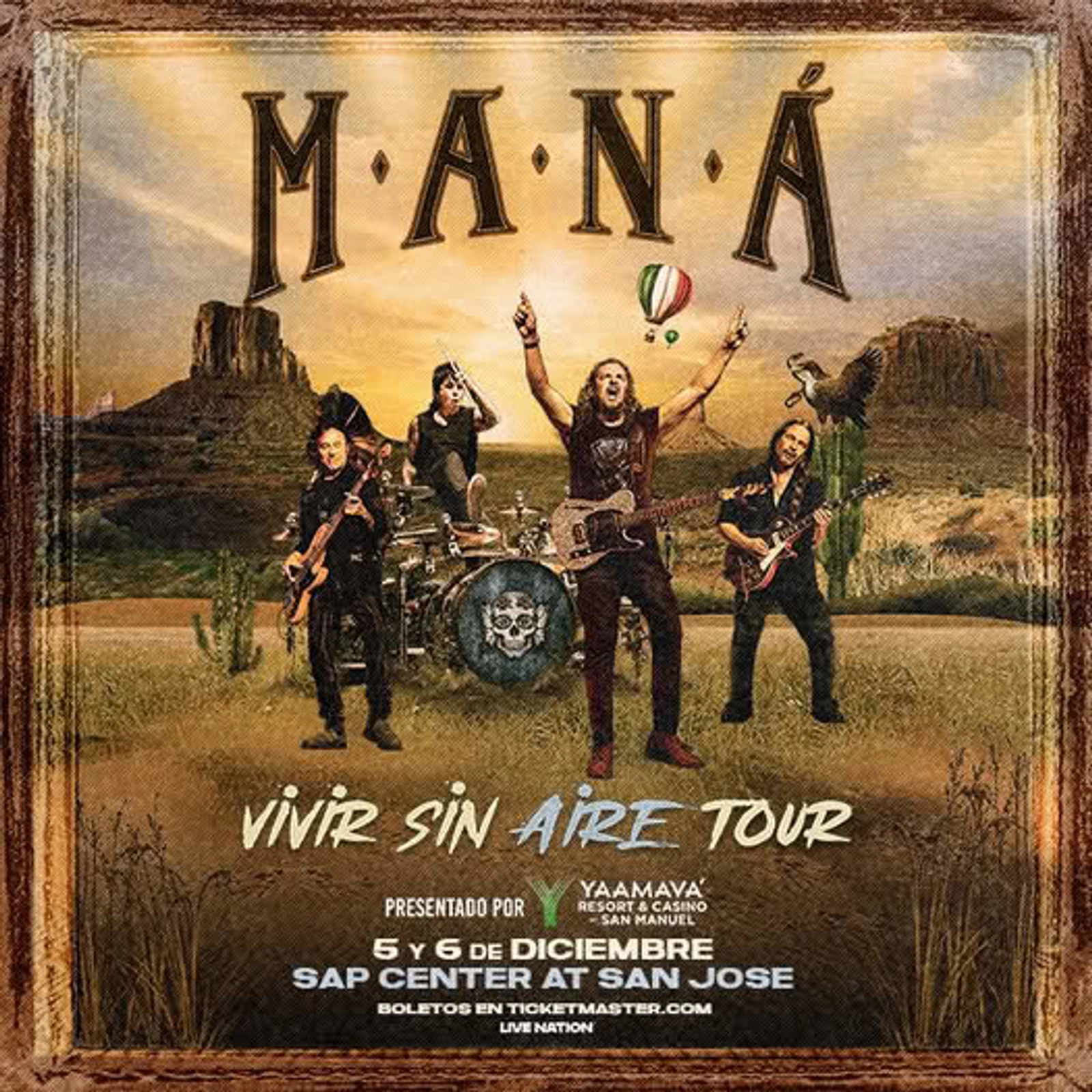 ¡Ve a Maná en vivo en el SAP Center de San José!