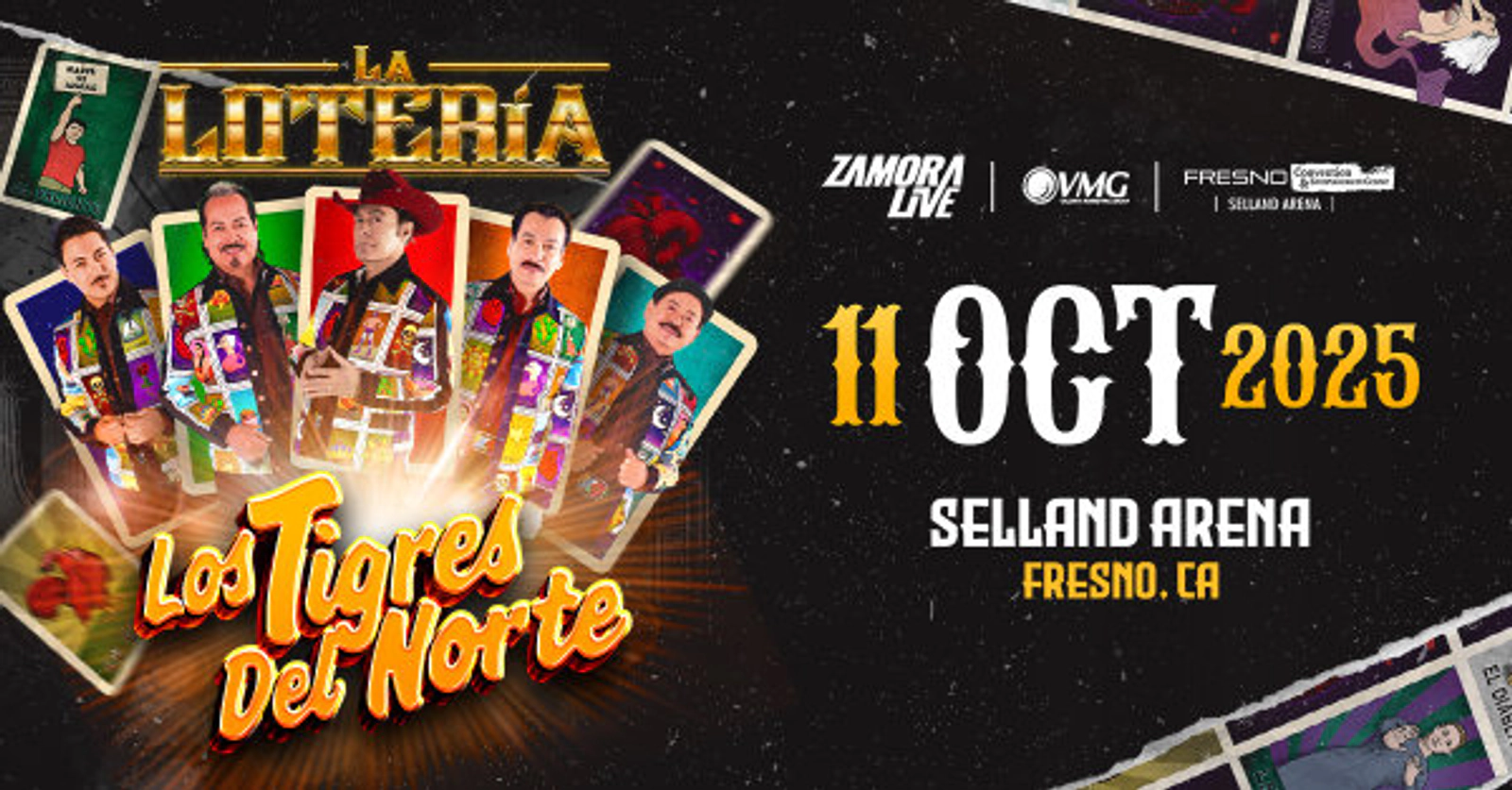 Los Tigres Del Norte llegan con su La Lotería Tour al Selland Arena el 11 de Octubre de 2025.