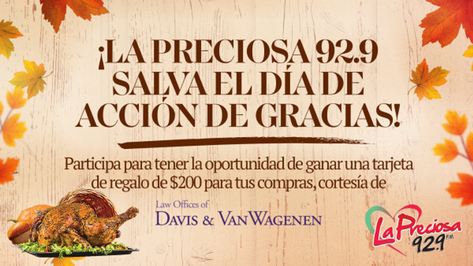 ¡Participa para tener la oportunidad de ganar una tarjeta de regalo de $200 para compras!