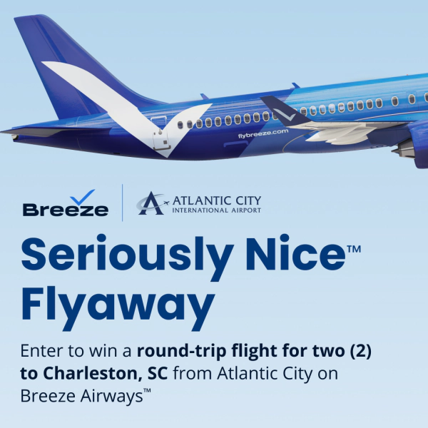 Enter To Win A Round-Trip Flight For Two From Atlantic City to Charleston on Breeze Airways!