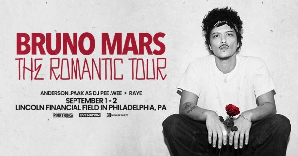 Enter to win a pair of tickets to Bruno Mars!