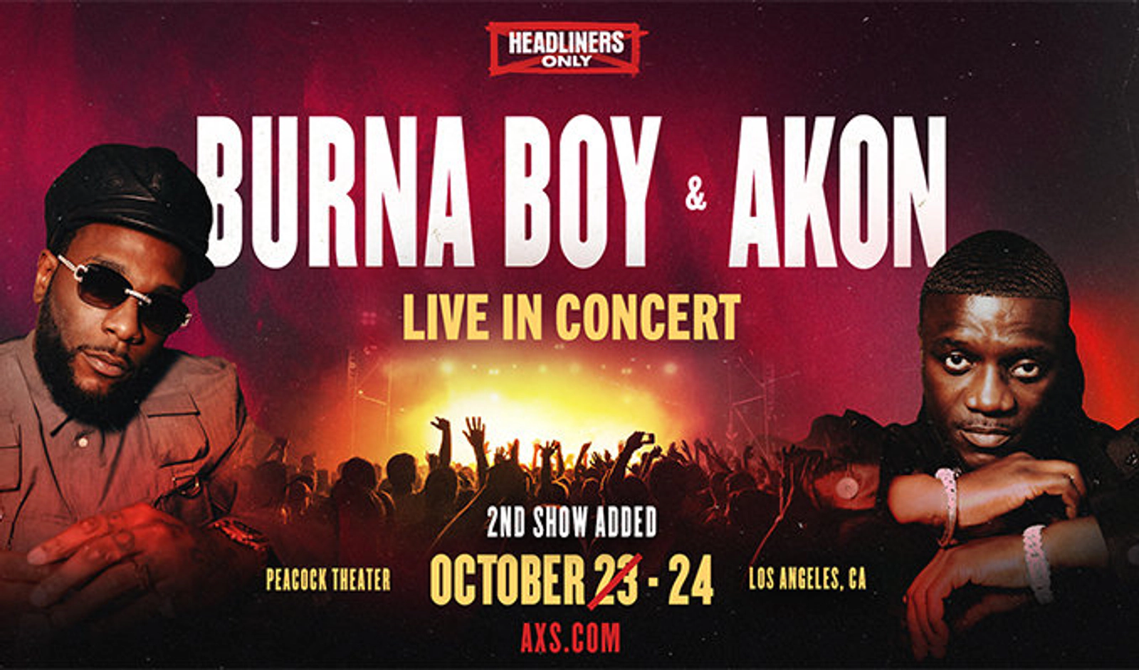 Win Tickets to see Burna Boy & AKON Live in Concert at the Peacock