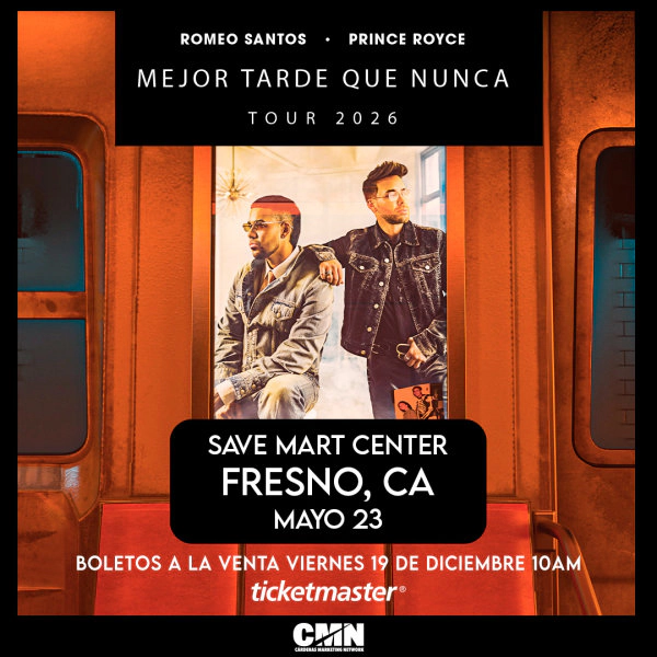 B95 Has Your Tickets to see Romeo Santos & Prince Royce "Mejor Tarde Que Nunca" Tour at the Save Mart Center on May 23rd!