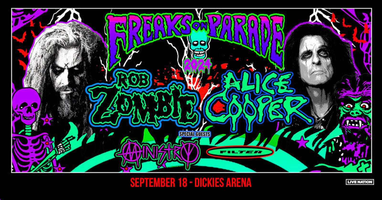 Enter to WIN tickets to see Rob Zombie & Alice Cooper Freaks on Parade