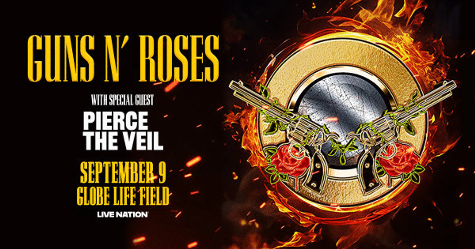 ENTER TO WIN 2 TICKETS TO GNR AT GLOBE LIFE IN ARLINGTON SEPT 9TH