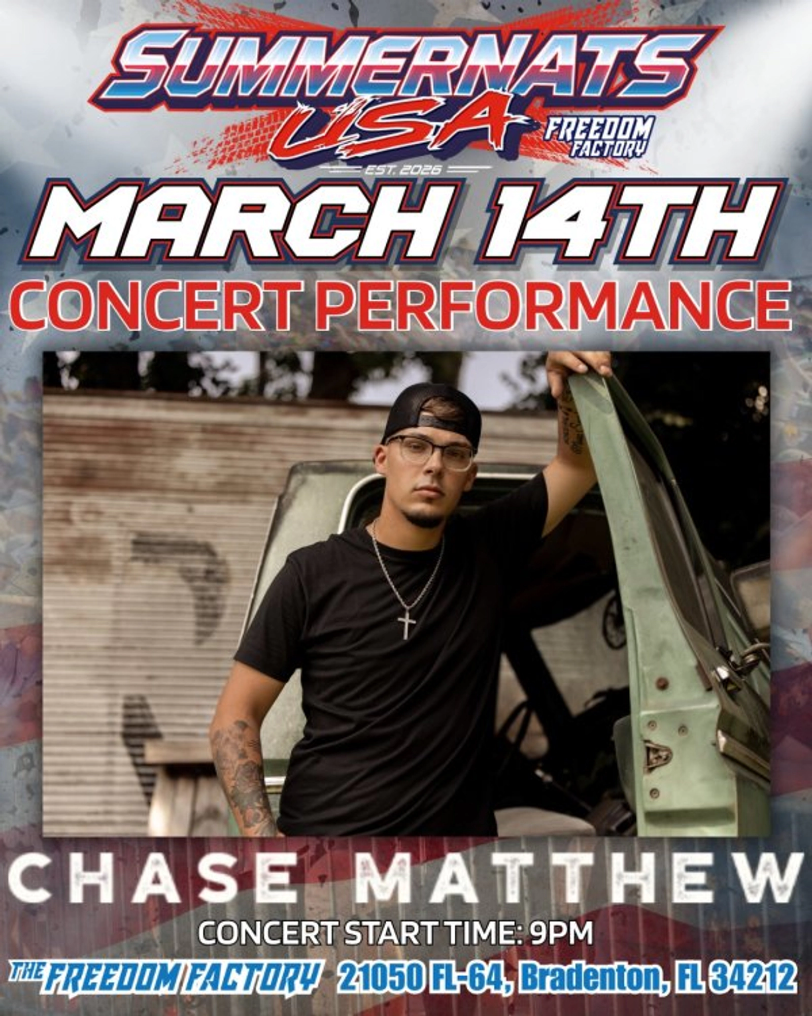 Win tickets to see Chase Matthew live at the Freedom Factory!