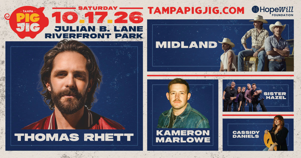 Win tickets to Pig Jig with Thomas Rhett at Julian. B. Lane Park in Tampa