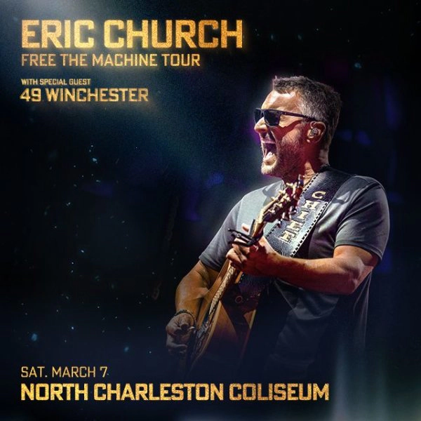 Win 2 tickets to see Eric Church, N Charleston Coliseum, 3/7/2026