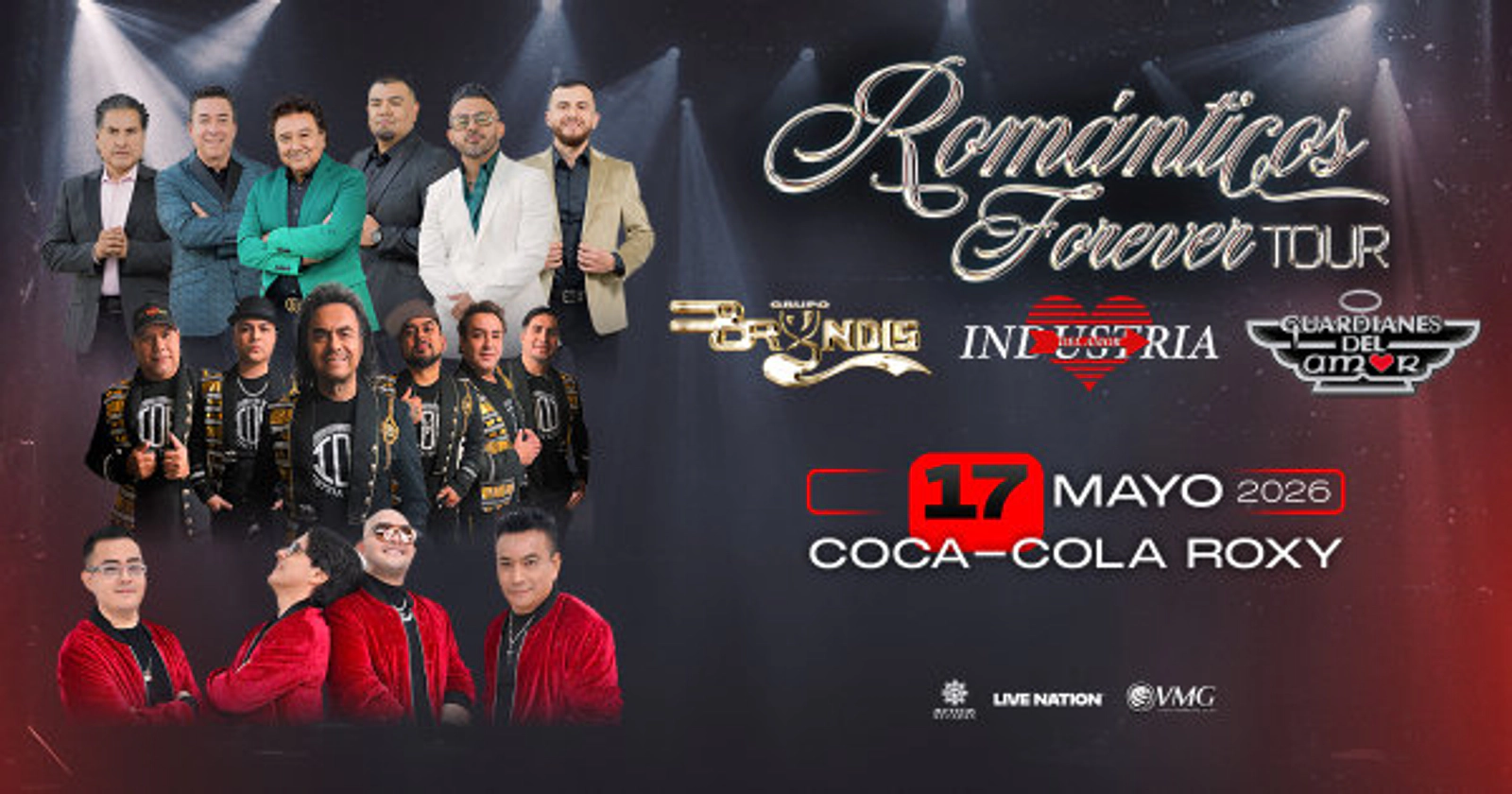 ¡Gana entradas para Grupo Bryndis, Industria Del Amor y Guardianes Del Amor en Coca-Cola Roxy!