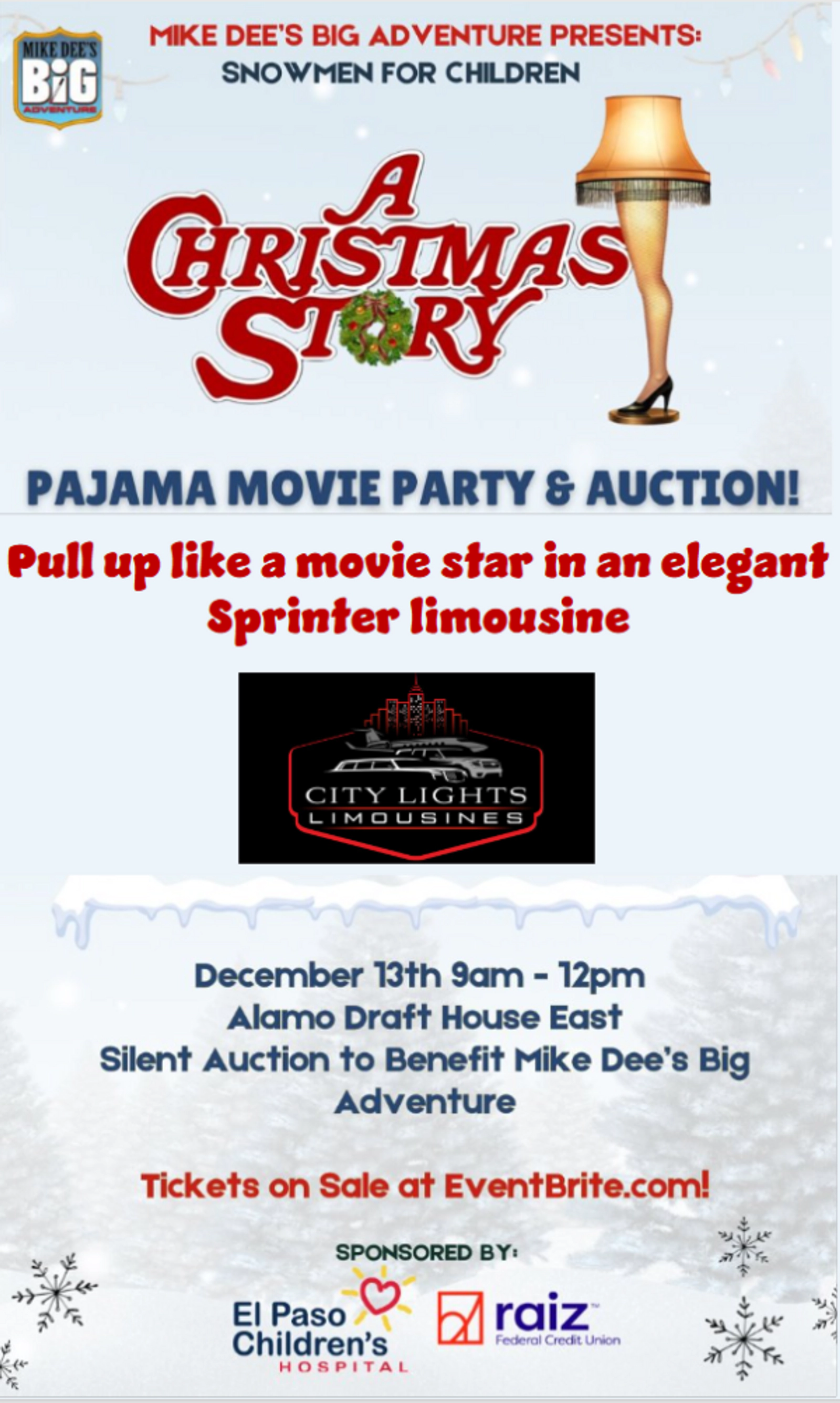 LIMO RIDE TO SNOWMEN FOR CHILDREN