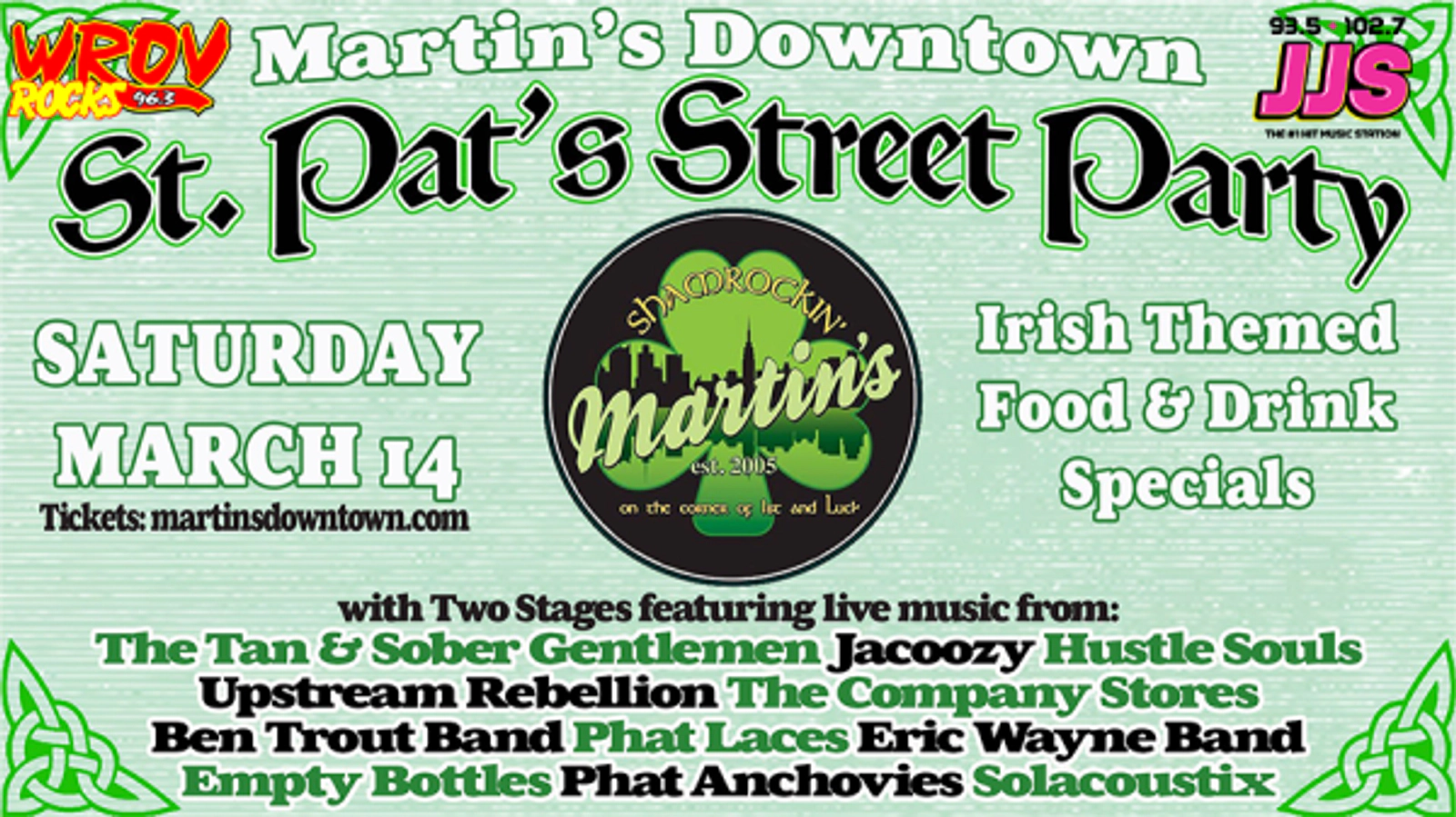 Win Tickets to Martin's Downtown ST. PAT'S STREET PARTY! ☘️