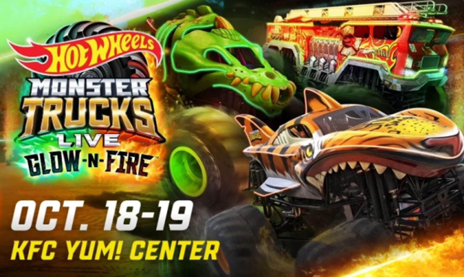 Hot Wheels Monster Trucks Live: Glow-N-Fire October 18-19th, 2025