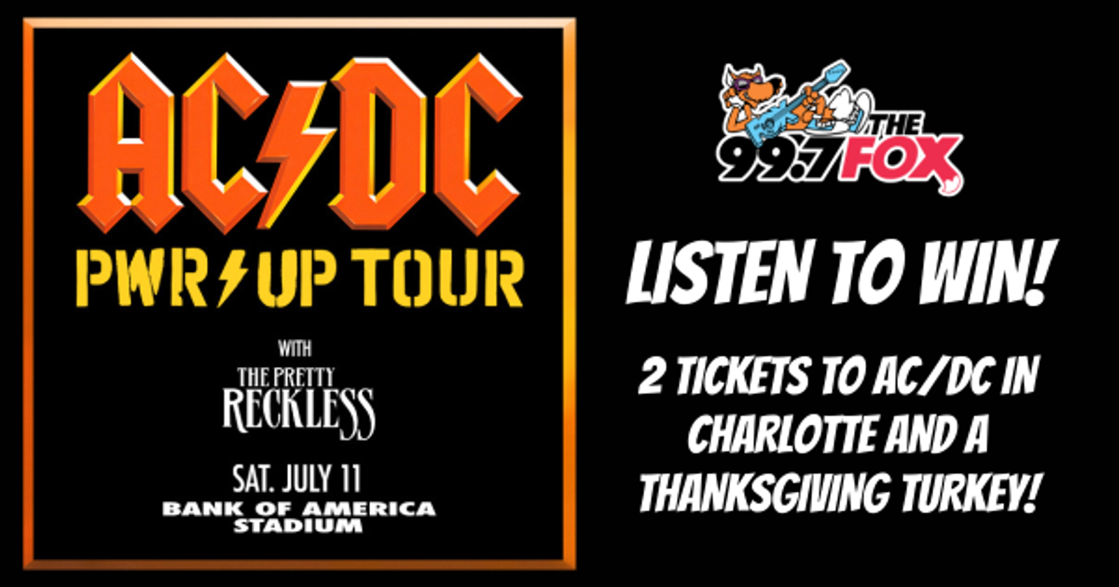 Enter 99.7 the Fox's Ticket Turkey giveaway for AC/DC tickets!