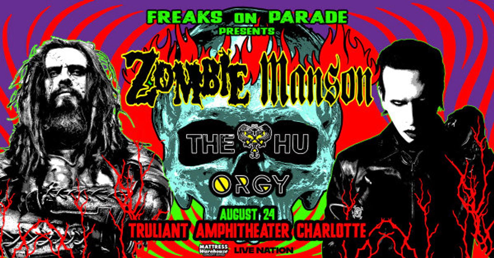 Enter to Win Tickets to Rob Zombie & Marilyn Manson at Truliant Amphitheater!
