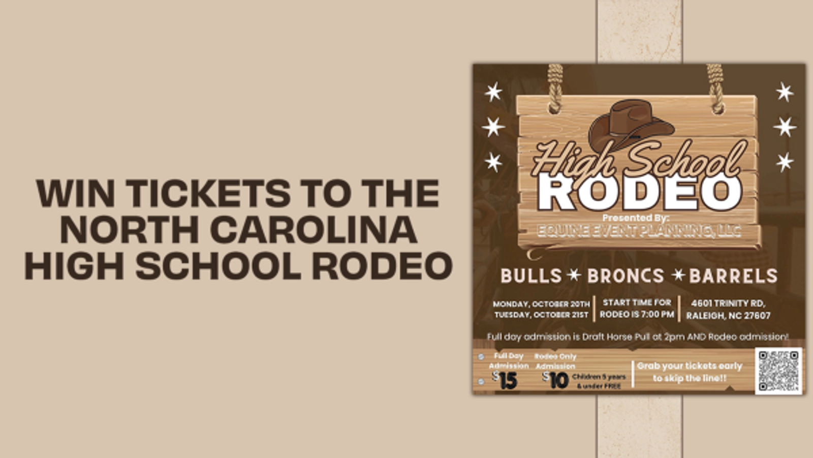 Win Tickets to the North Carolina High School Rodeo