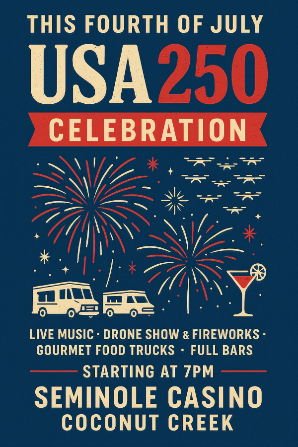 Enter To Win Tickets To The "USA 250 Celebration" at Seminole Casino Coconut Creek!