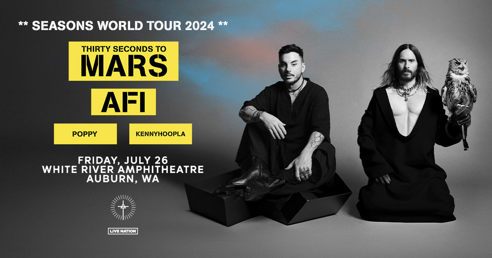 Thirty Seconds To Mars at White River Amphitheatre on July 26th 2024