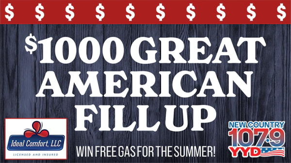 Listen To Win With The $1,000 Great American Fill-Up!