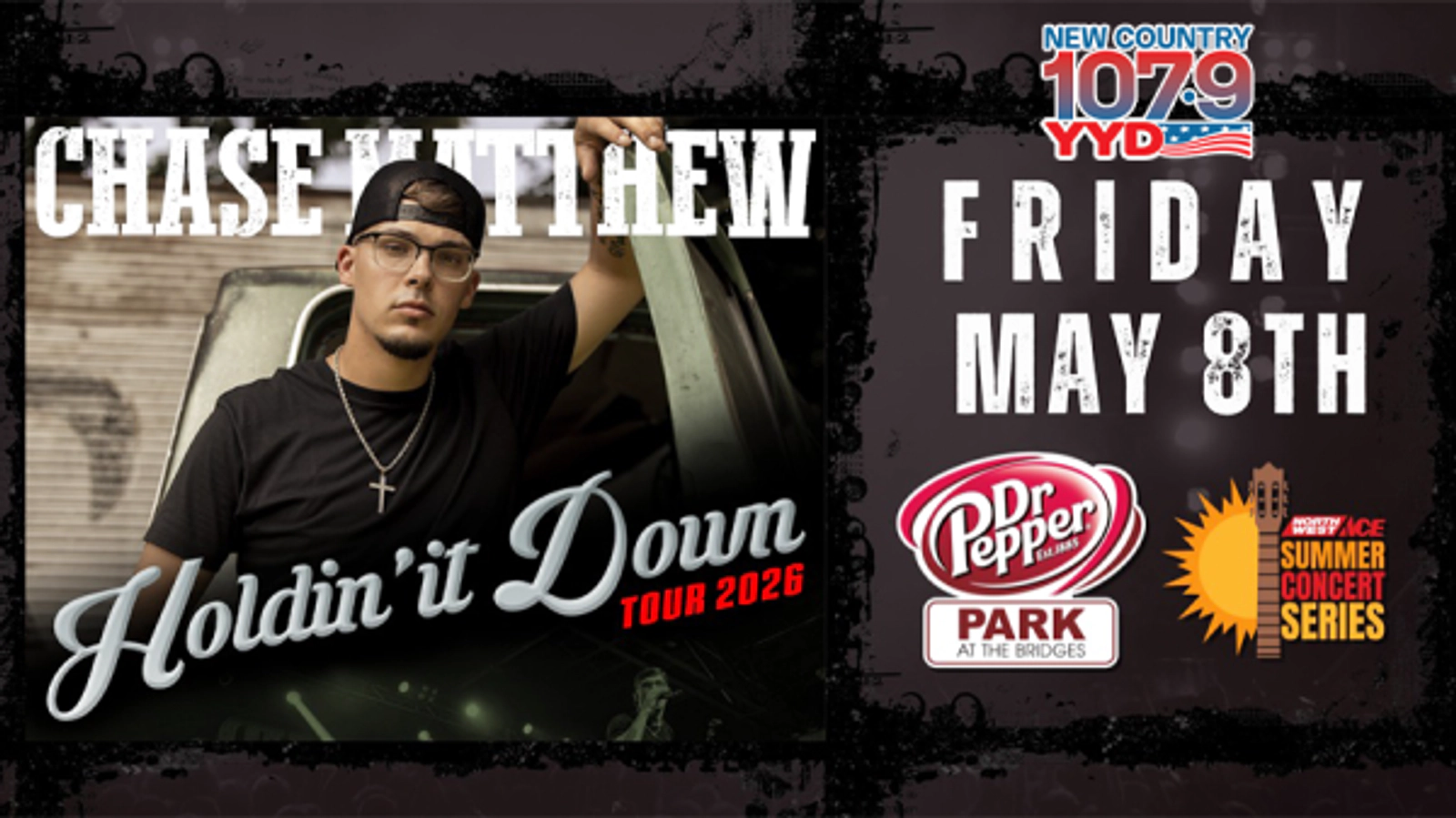Win Tickets to CHASE MATTHEW at Dr Pepper Park in 2026!