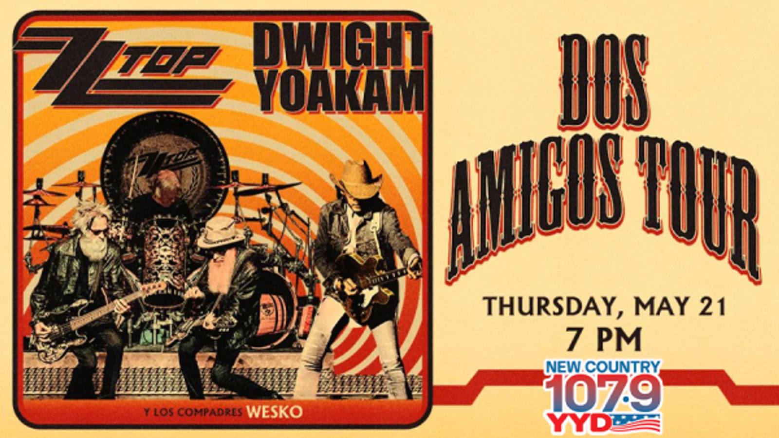Win Tickets to ZZ TOP & DWIGHT YOAKAM at the NEW Lynchburg Amphitheater!