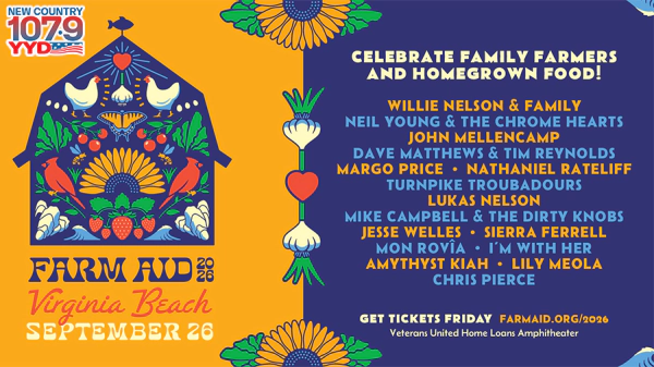 Win Tickets to FARM AID 2026 in Virginia Beach!