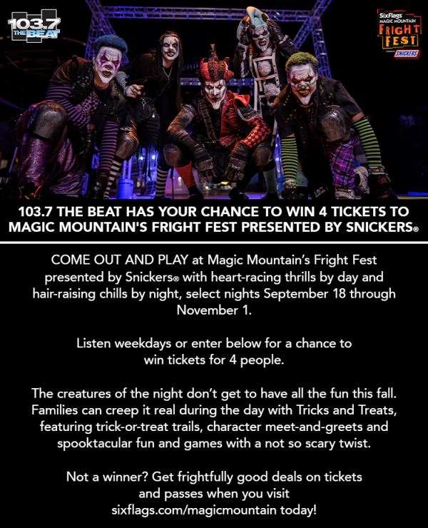 Enter for a chance to win 4 tickets to Magic Mountain Fright Fest!