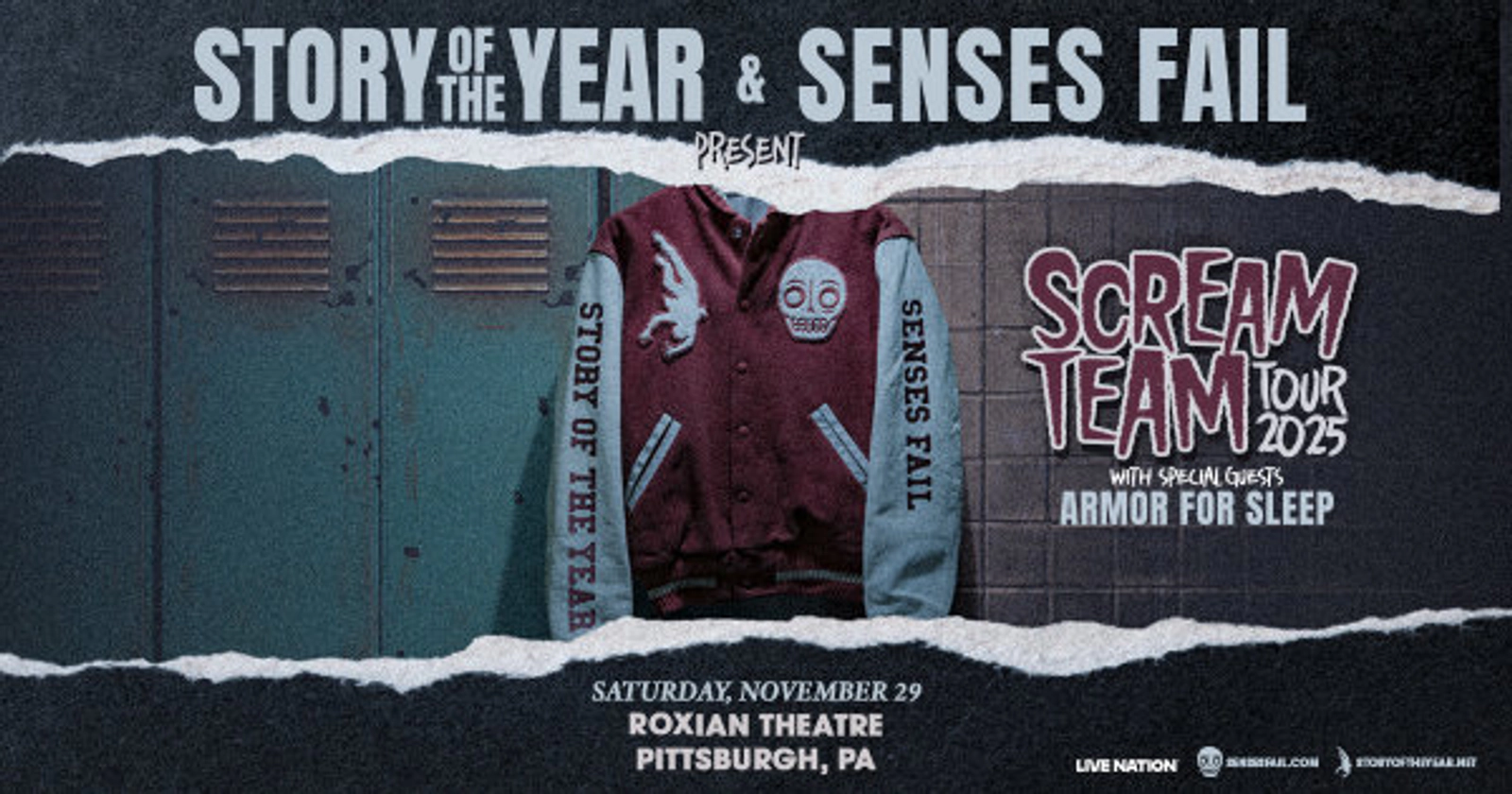 Win tickets to see Story of the Year & Senses Fail at the Roxian Theatre!
