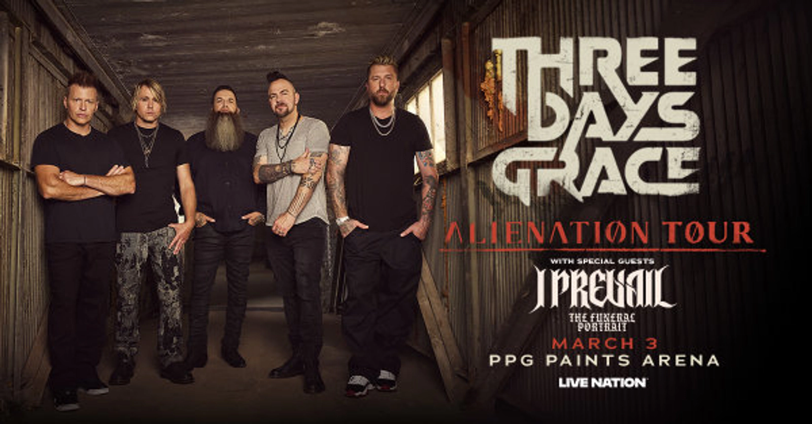 Win tickets to see Three Days Grace at PPG Paints Arena!