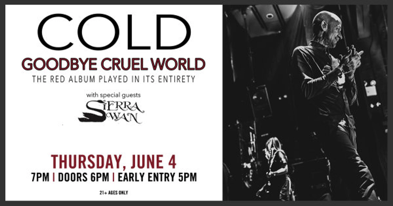 Win tickets to see Cold at Jergel's!