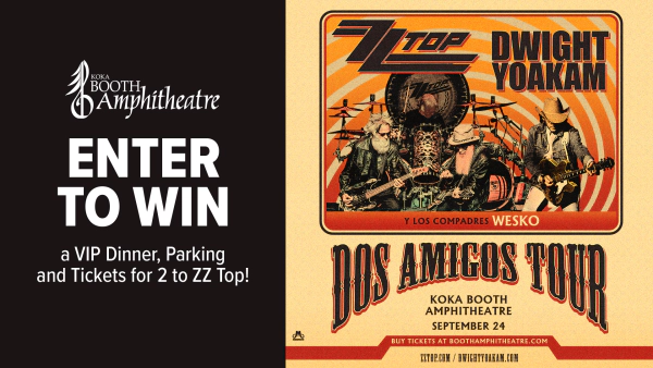 Enter for a Chance to Win a VIP Dinner, Parking and Tickets for 2 to ZZ Top!
