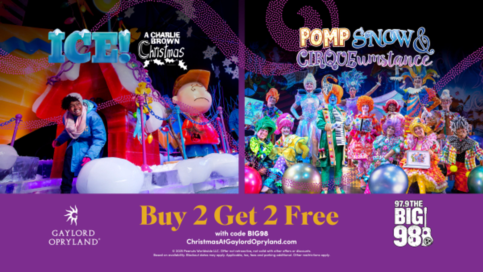 ICE! Featuring A Charlie Brown Christmas BOGO!